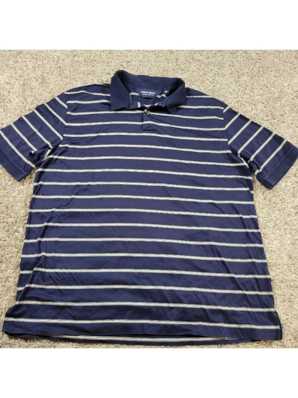 Polo Golf Ralph Lauren Polo Shirt Mens XL Blue Striped Pima Cotton